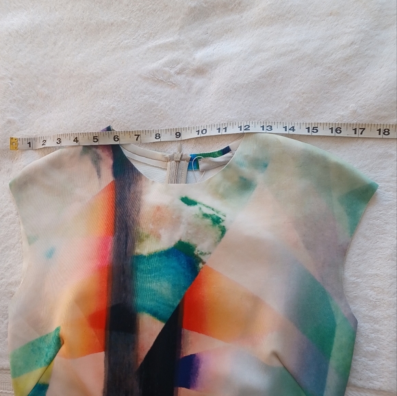 NWT Zara Watercolor Neoprene Mheath Scuba Bodycon Dress sz S - Picture 12 of 16